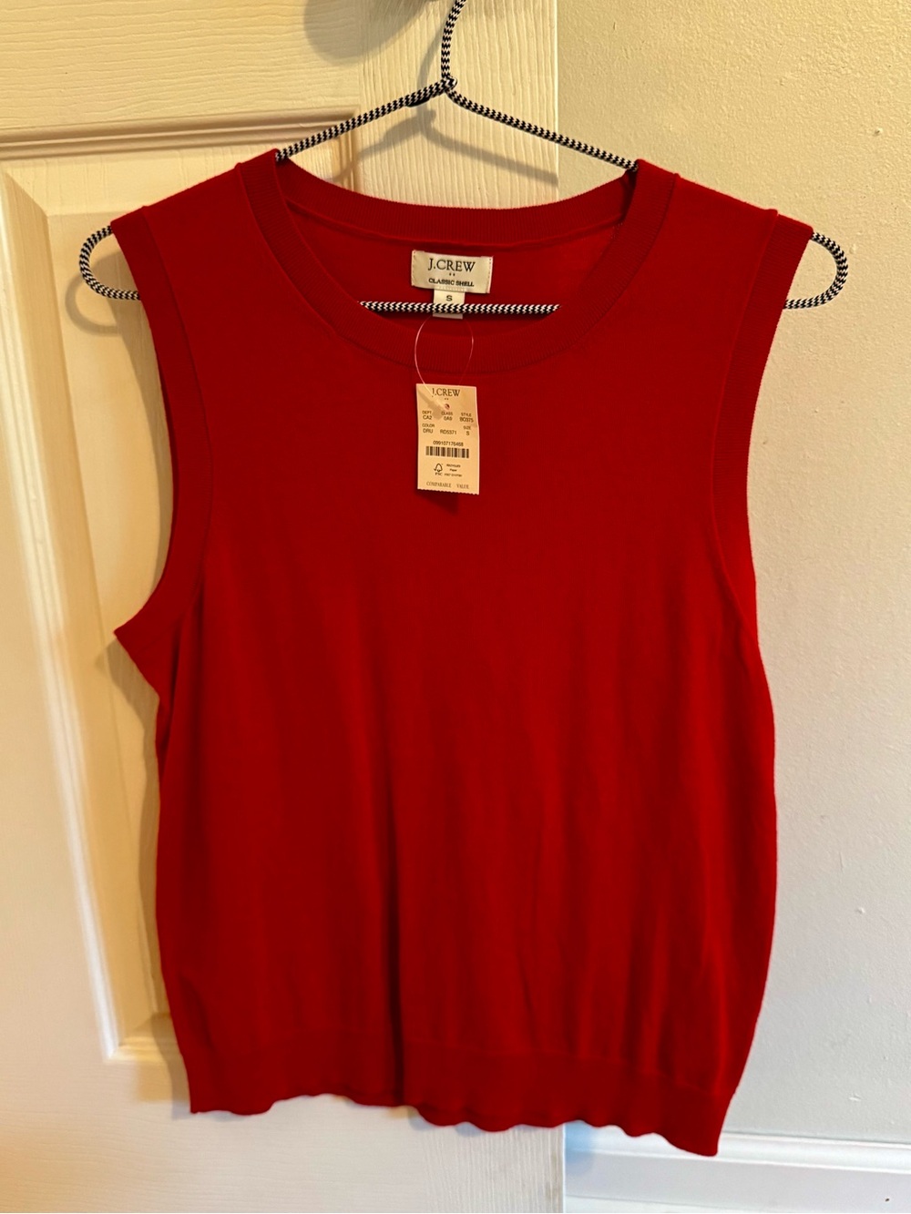 J. Crew Red Classic Shell Sleeveless Knit Top